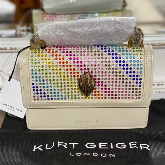 Kurt Geiger Handbags - NWT KURT GEIGER Shoreditch Leather Rainbow Rhinestone Small Crossbody Bag